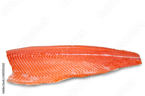 Half salmon with white background