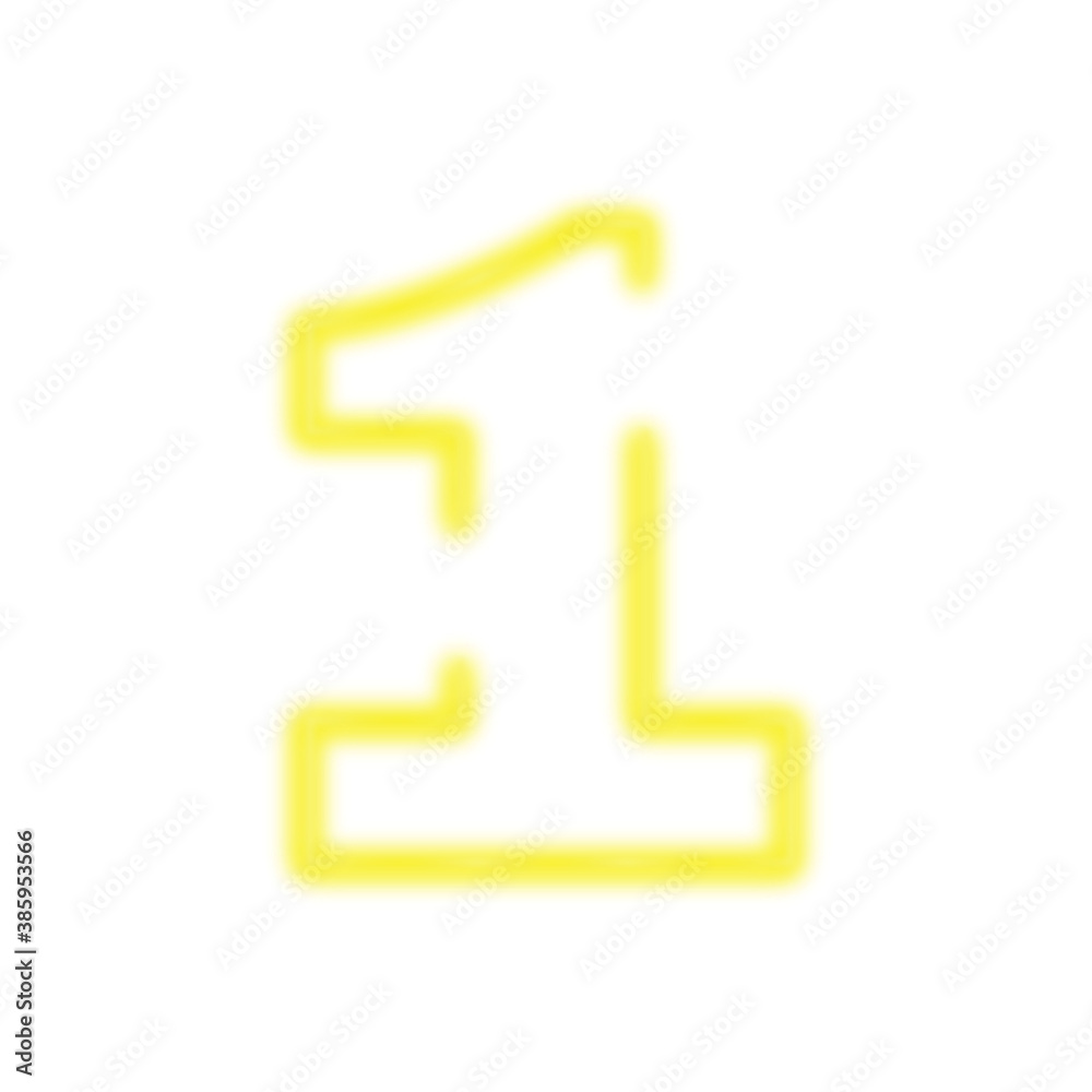 Neon number having outlines neon one
Neon number having outlines neon one