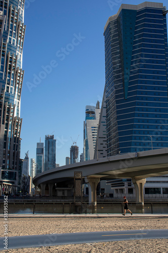 Skyscrapers of Business bay district of Dubai  UAE.