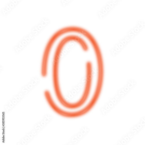 
A word having outline, neon zero 
