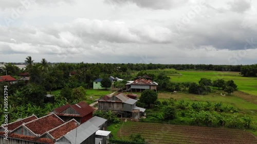 Wallpaper Mural Cambogia veduta aerea di risaie e case
 Torontodigital.ca