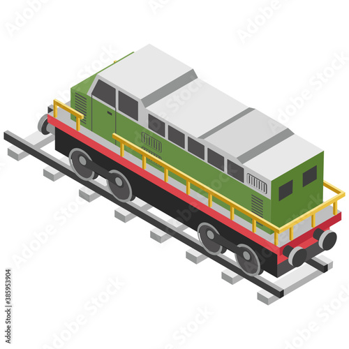 
Rail transport, train with big headlights and standard design
