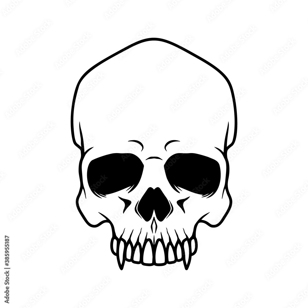 Illustration of vampire halloween skull. Design element for poster,card, banner, sign, emblem. Vector illustration Illustration of vampire halloween skull. Design element for poster,card, banner, sign, emblem. Vector illustration
