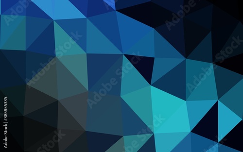 Dark BLUE vector blurry triangle template.