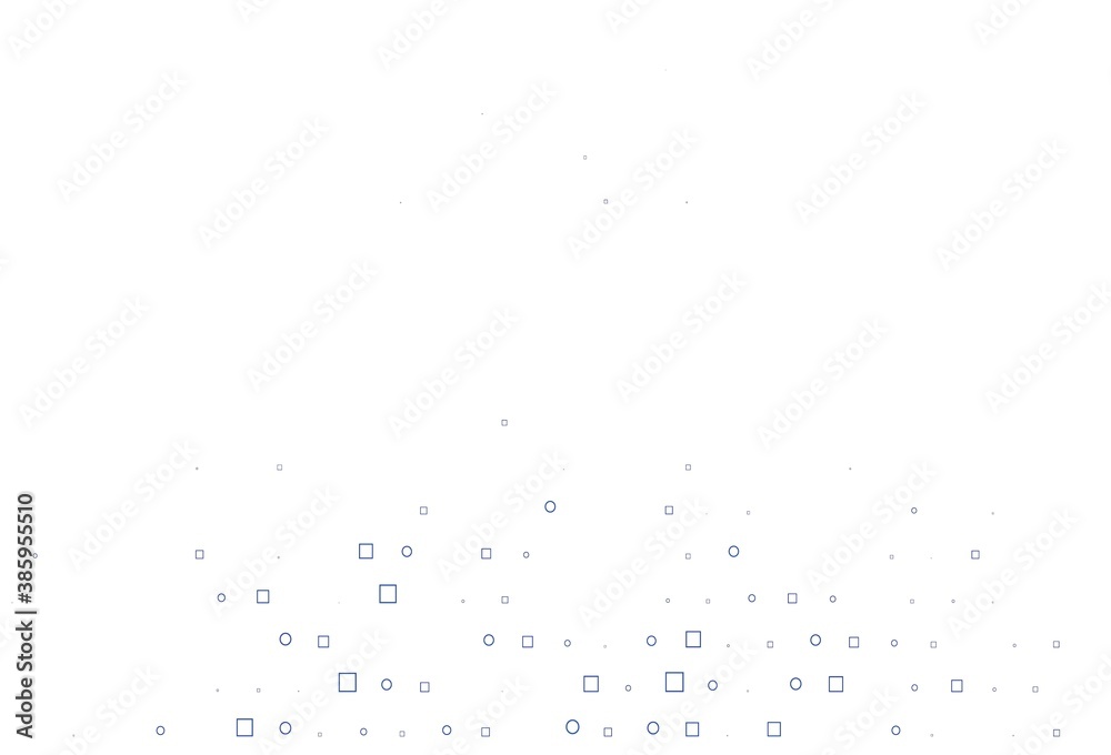 Light BLUE vector template with spots, rectangles.