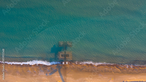 Aerial view of the pier in the city of Belek Antalya
