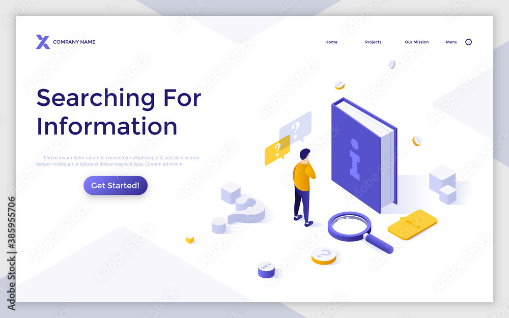 Isometric Vector Landing Page Isometric Vector Landing Page