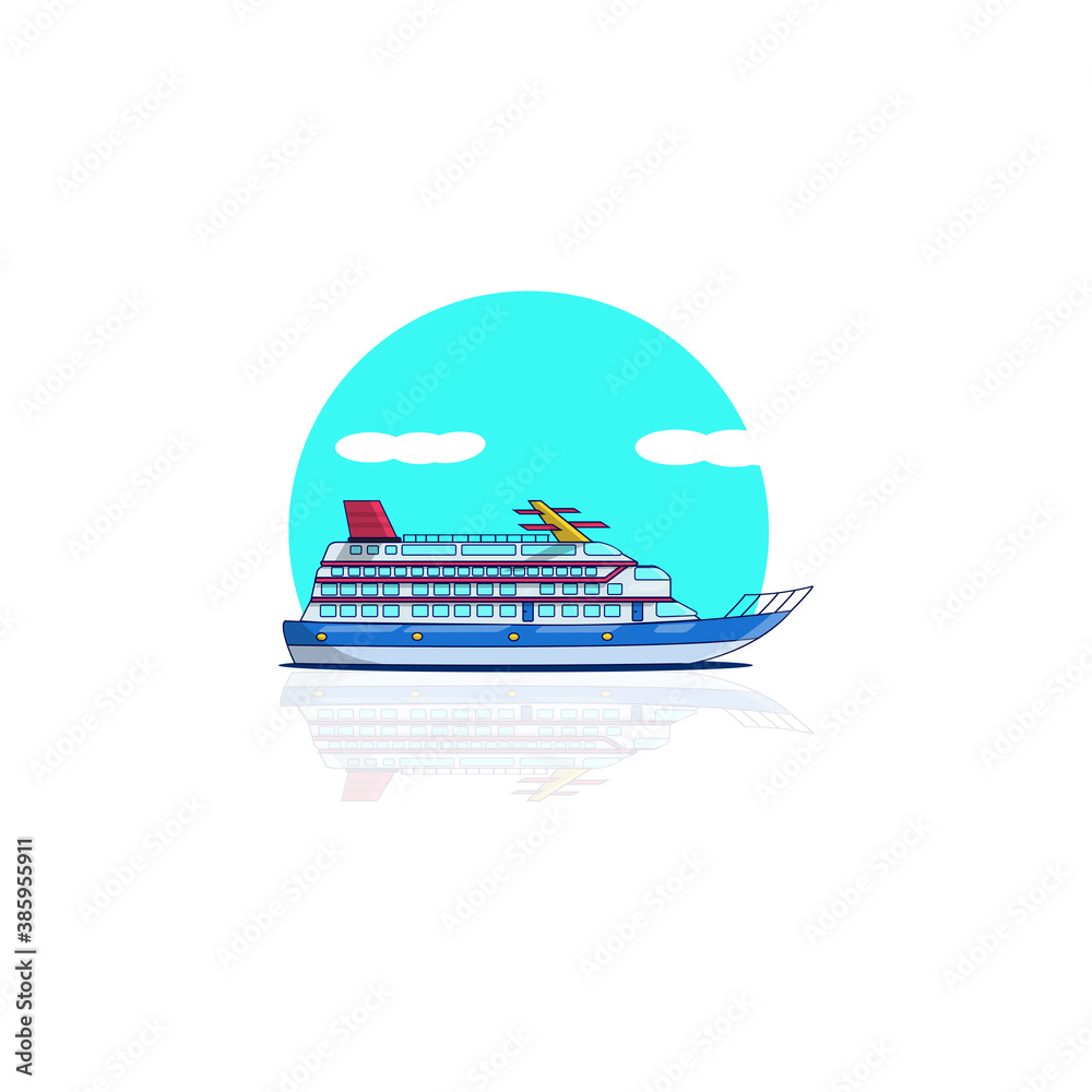 colorful cruise logo vector design illustrator