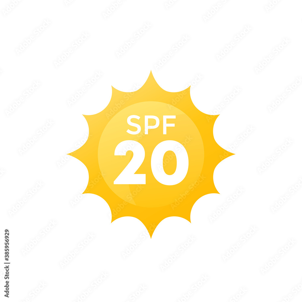 spf 20, sun, UV protection vector icon spf 20, sun, UV protection vector icon