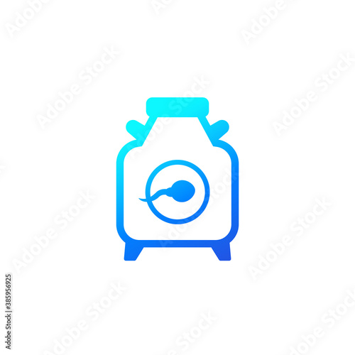 sperm bank, cryobank icon on white