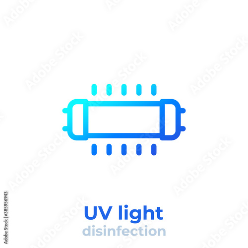 UV light disinfection line icon