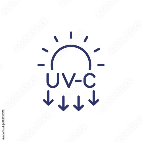 UV-C light disinfection line icon