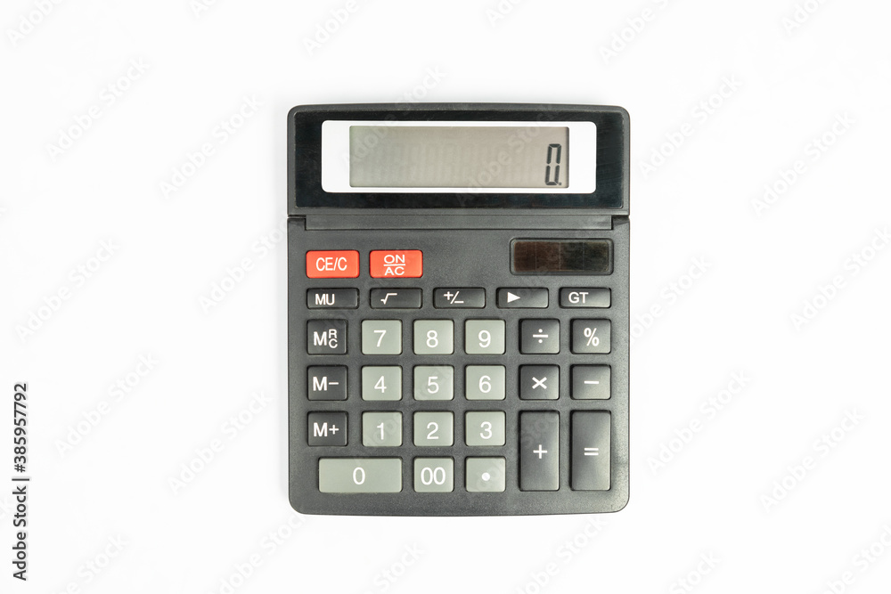 Black calculator isolated on white Black calculator isolated on white