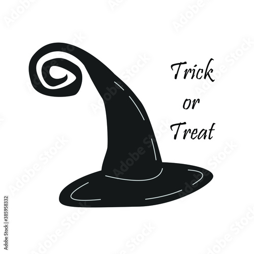 Halloween witch hat cartoon illustration