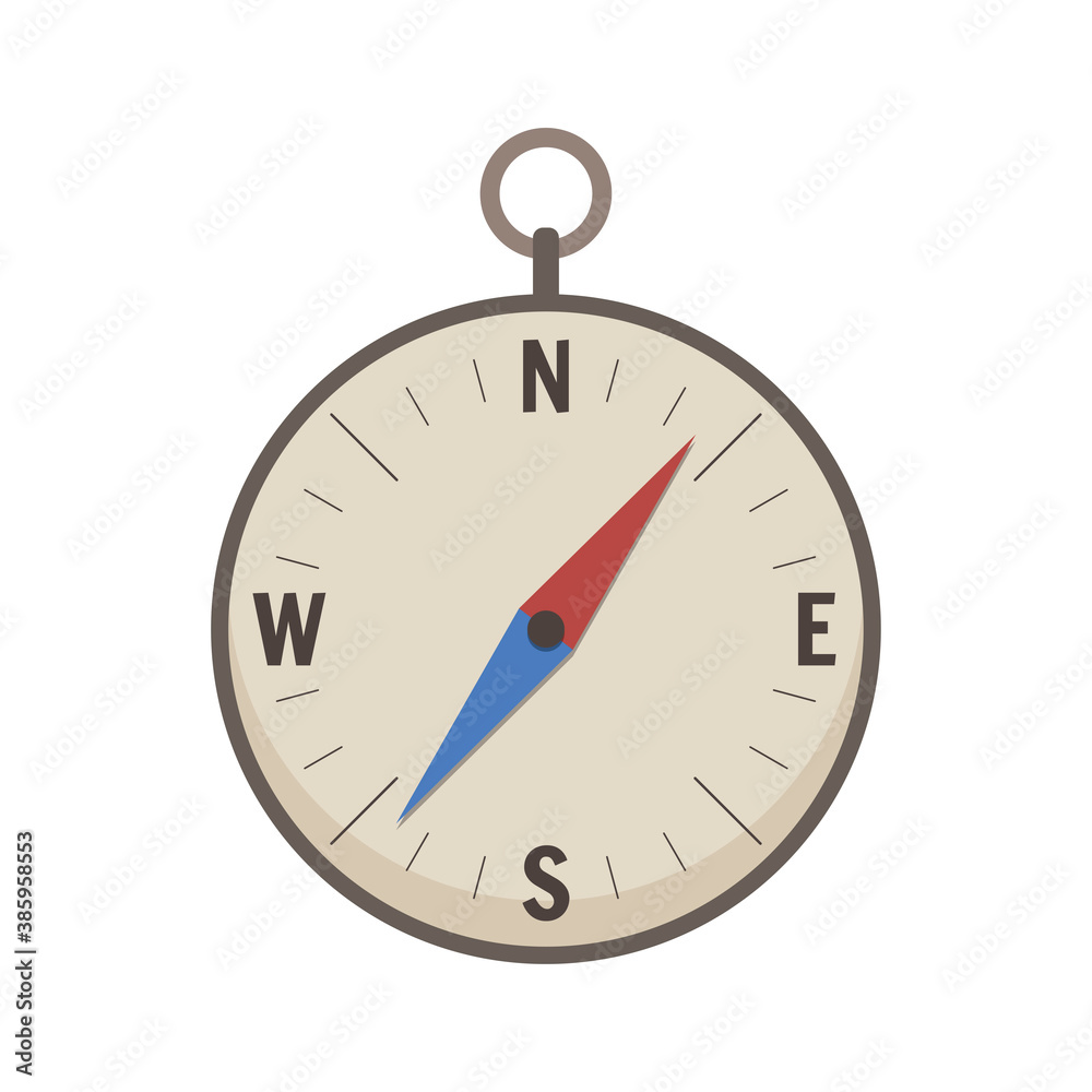 Vector isolated compass. Flat graphics. Vector isolated compass. Flat graphics.