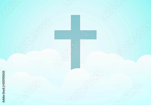 Cruz de una tumba en el cielo. 