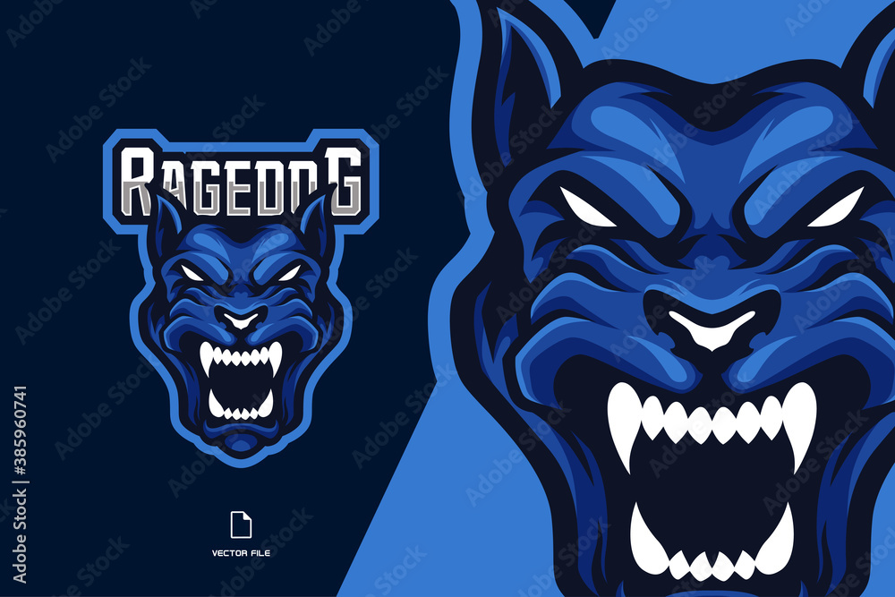 angry dog mascot esport logo for game sport team illustration