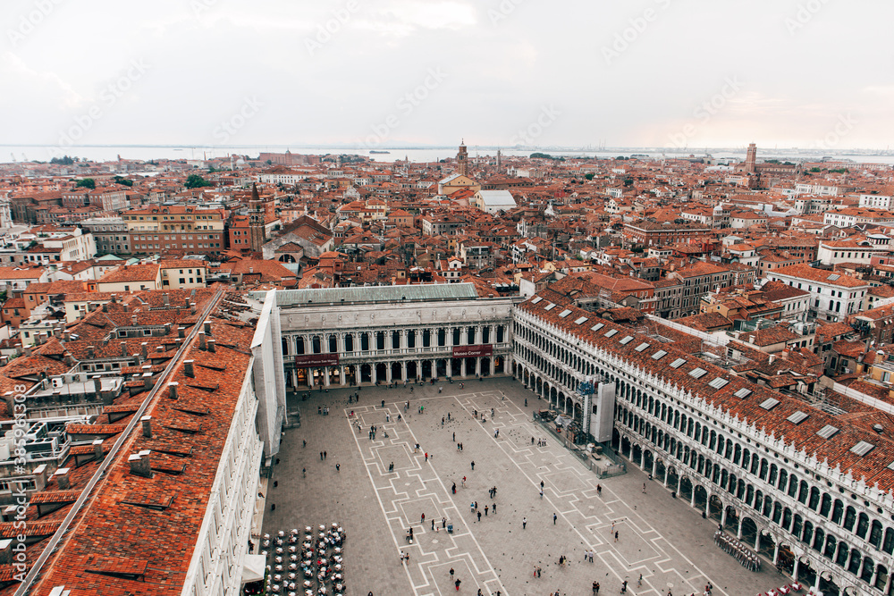 View down to St Marks Square from St Mark's Campanile