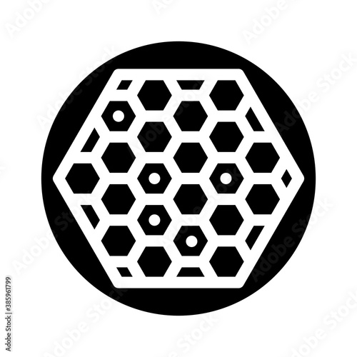 nuclear reactor with fuel rods glyph icon vector illustration