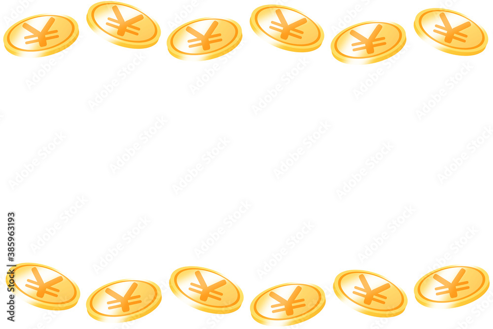 硬貨のフレーム　長方形　円