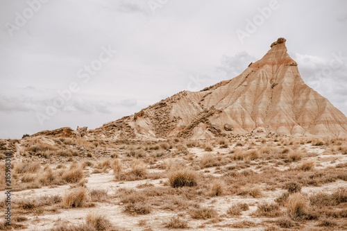 Iconic mountain on Barcenas Reales in Navarra  Spain