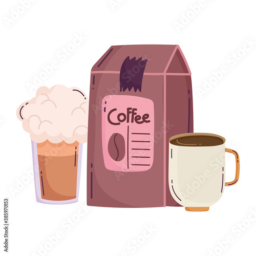 coffee brewing methods, frappe package and cup