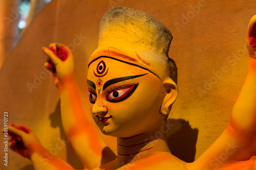 Obraz na płótnie Beautiful portrait of Goddess Durga with use of selective focus w salonie