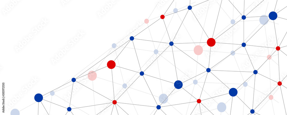 red blue dots and black lines on white background, vector abstract pattern red blue dots and black lines on white background, vector abstract pattern