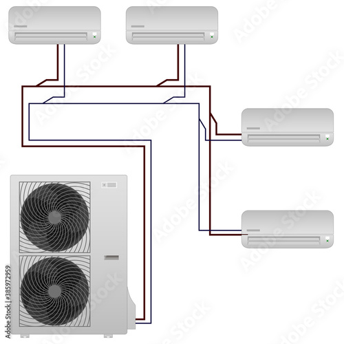 multi-system air conditioner one outdoor unit and several indoor units