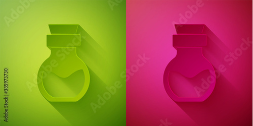 Poison in bottle icon isolated on white background. Bottle of poison or poisonous chemical toxin. Vector.