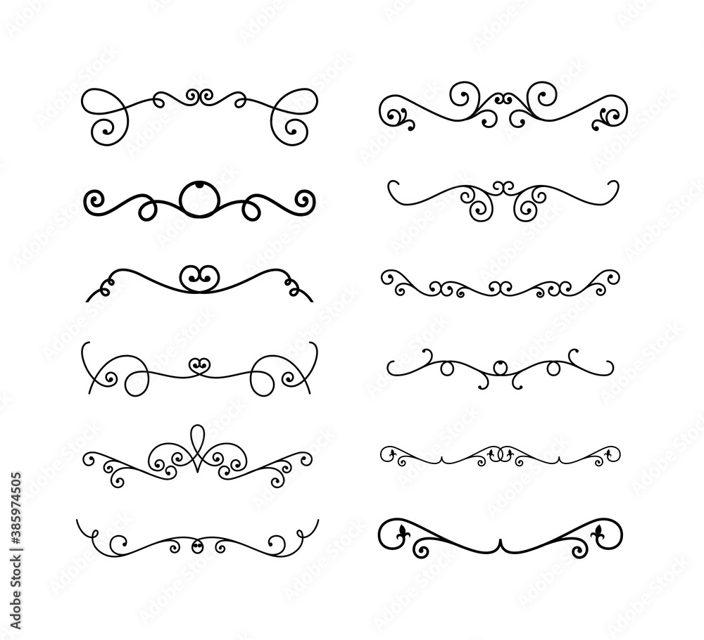 Obraz premium dividers ornaments line style icon bundle vector design