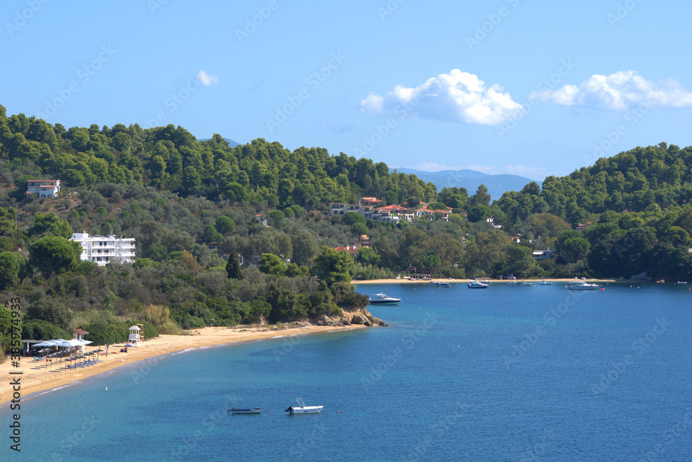 10/110/2020 Greece, Skiathos island, the famous beach Troulos , short tourist season, due to COVID-19