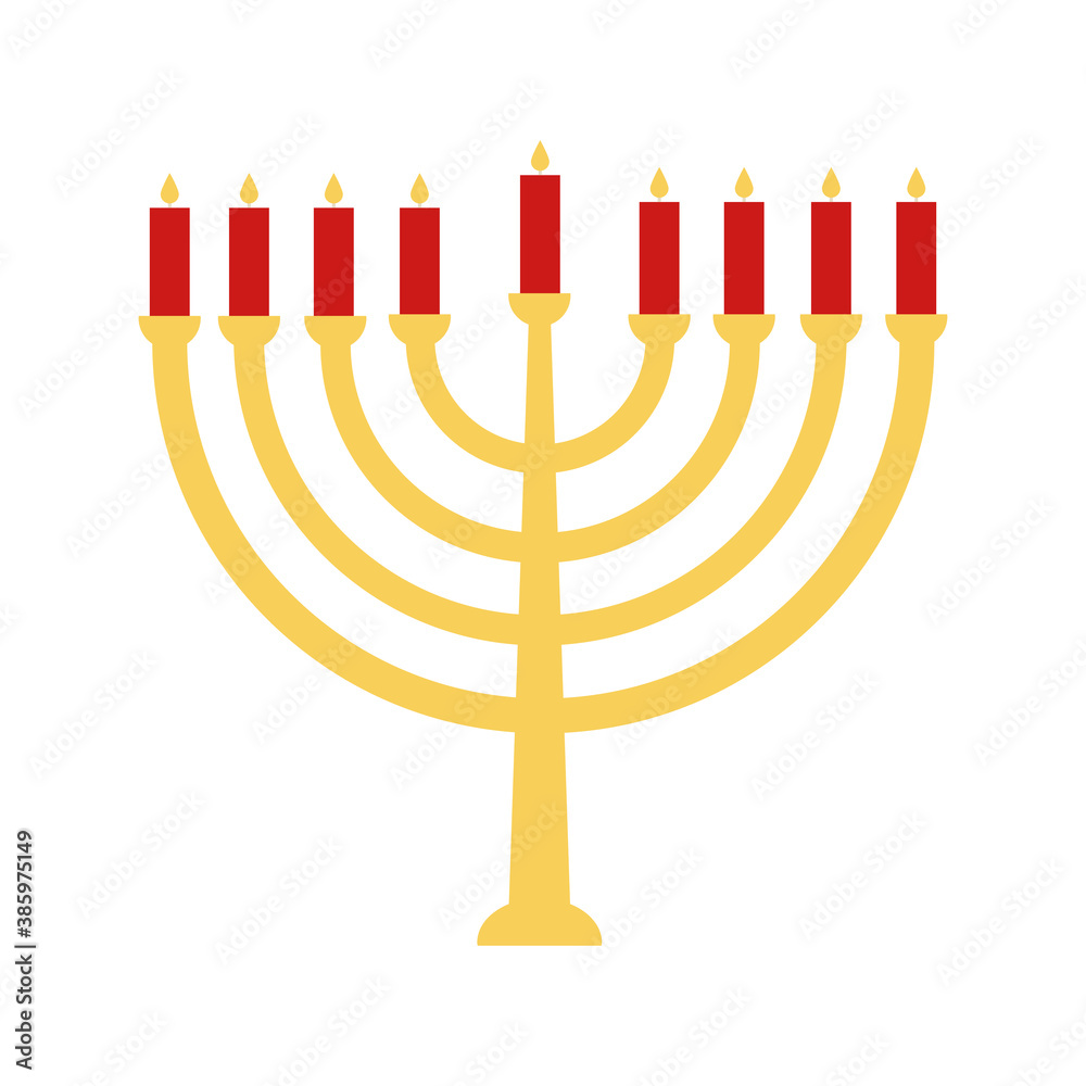 jewish menorah flat style icon vector design jewish menorah flat style icon vector design