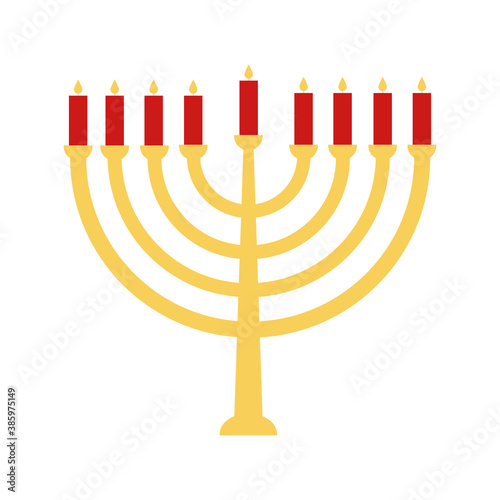 jewish menorah flat style icon vector design
