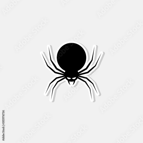 Halloween spider icon with glowing eyes, Halloween holiday.