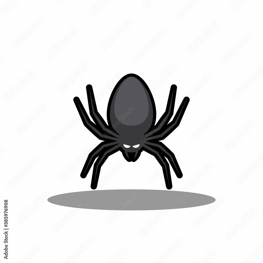 Halloween spider icon with glowing eyes, Halloween holiday. Halloween spider icon with glowing eyes, Halloween holiday.