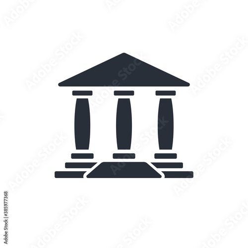 Bank building. Financial institution. Vector icon isolated on white background.