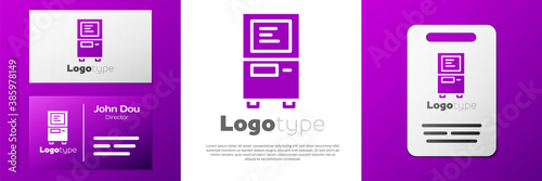 Logotype ATM - Automated teller machine icon isolated on white background. Logo design template element. Vector.