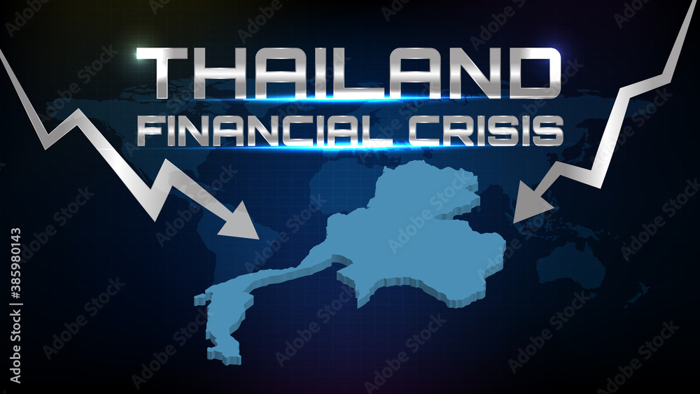 abstract background of blue thailand financial crisis and Thailand maps