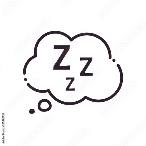 sleeping cloud bubble line and fill style icon vector design