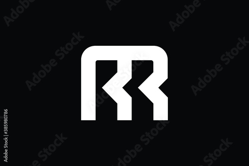 Minimal Innovative Initial MR logo and RM logo. Letter RR LOGO AND MR RM creative elegant Monogram. Premium Business logo icon. White color on background