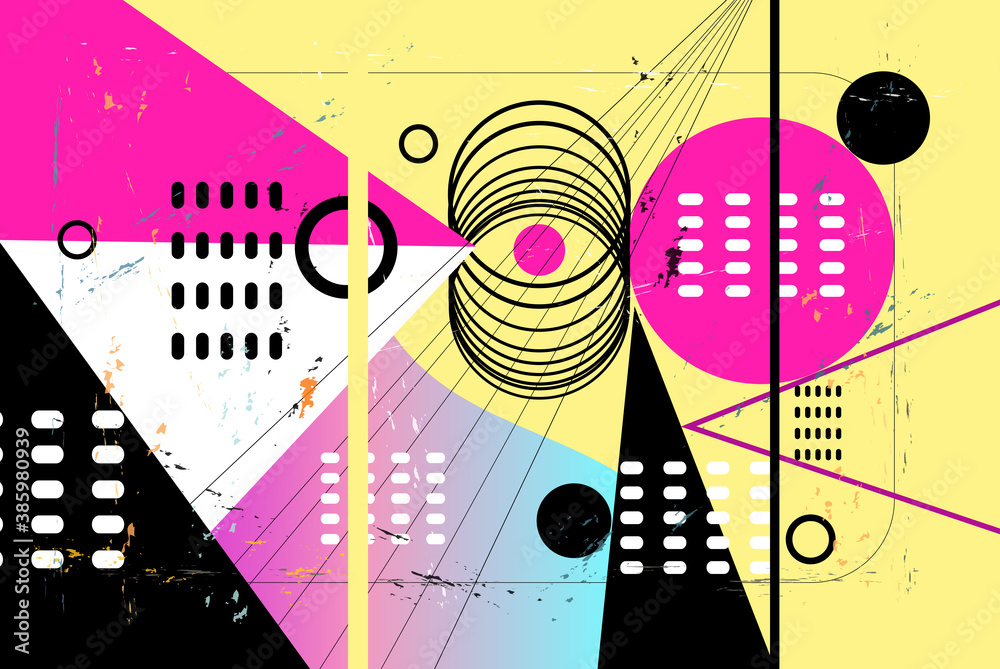 Obraz premium Abstract vector background with different geometric elements