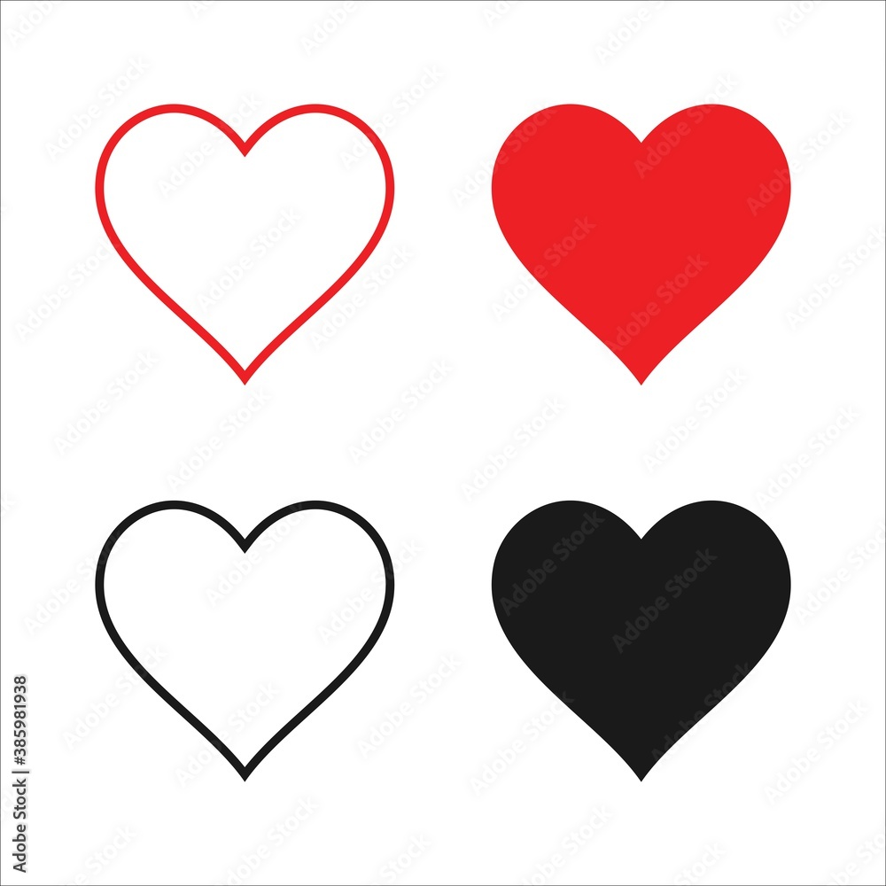 Collection of love icon, Symbol of love flat style design Isolated on Blank Background. Collection of love icon, Symbol of love flat style design Isolated on Blank Background.