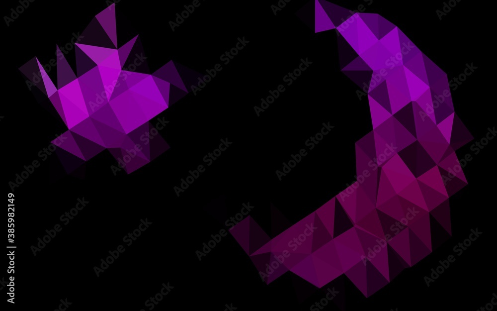 Dark Purple vector abstract polygonal layout.