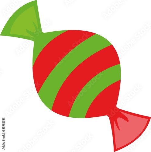 Vector emoticon illustration of a candy in its wrapper