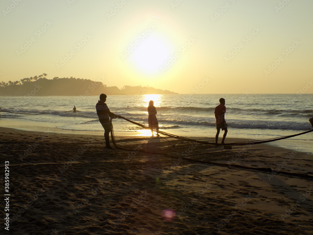 Fototapeta premium fishing from beach