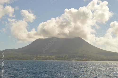 The beautiful St Kitts And Nevis paradise islands in the Caribbean Ocean