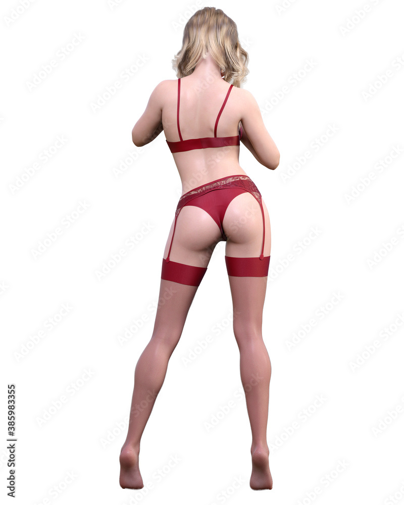 Beautiful blonde woman in lingerie and stockings. Beautiful blonde woman in lingerie and stockings.