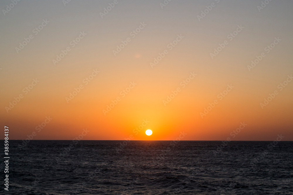 Sunset horizon sea water landscape
