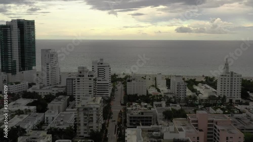 Drone video Aerial reveal The Raleigh Hotel Miami South Beach FL photo